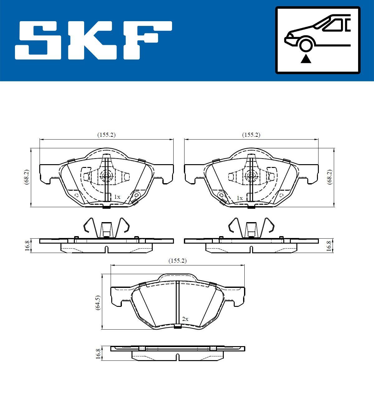 Set placute frana,frana disc VKBP 80518 A SKF